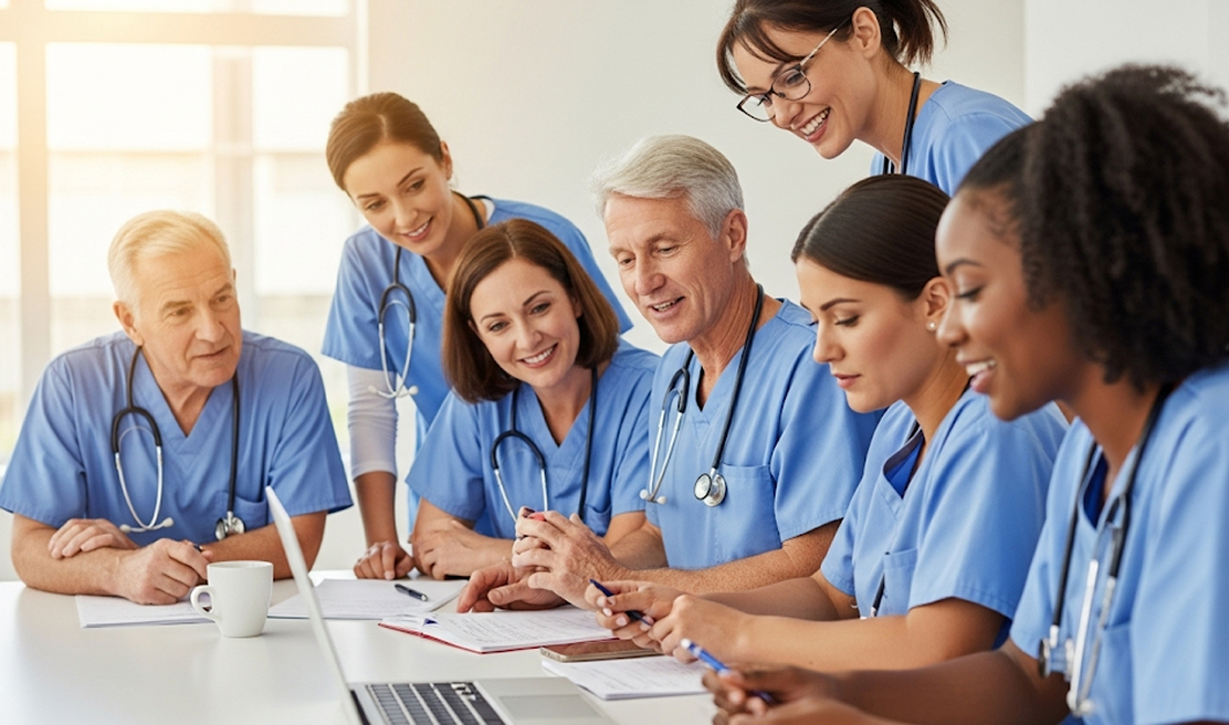 Healthcare team collaborating