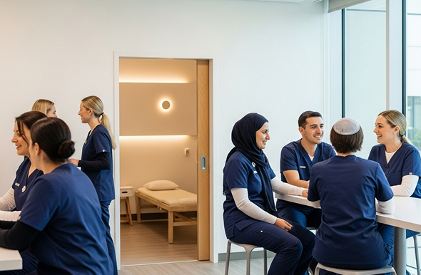 Healthcare staff in a quiet room